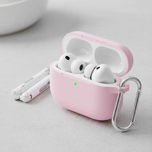 Estuche De Silicona Suave Para AirPods Pro 3 2025 Rosa Claro