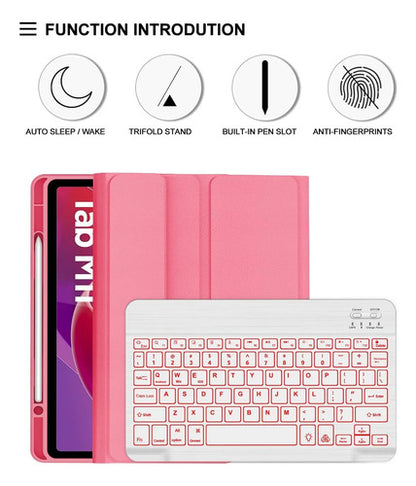 Funda Con Teclado Para Lenovo Tab M11 / K11 Lte 11 Pulgadas Rojo