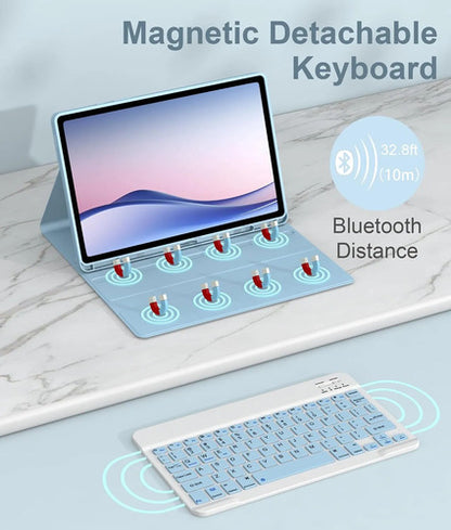 Funda Con Teclado Para Samsung Galaxy Tab S10 Lite / S10 ... Azul