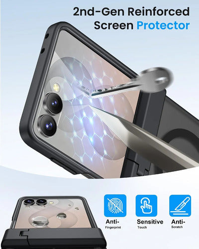 Funda Con Soporte Para Samsung Galaxy Z Flip 8 Negro Translúcido