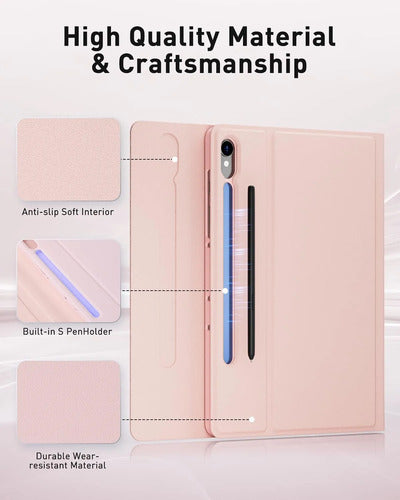 Funda Con Teclado Para Samsung Galaxy Tab S10 Fe+ Plus Rosa