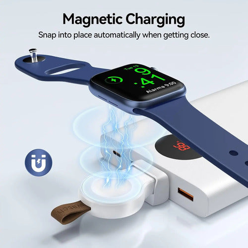 Cargador Portátil Para Apple Watch Usb Inalámbrico Blanco