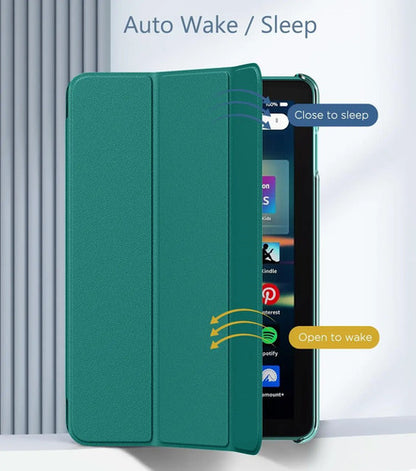 Funda Para Amazon Kindle Fire Hd 8 & 8 Plus 8'' Verde Oscuro