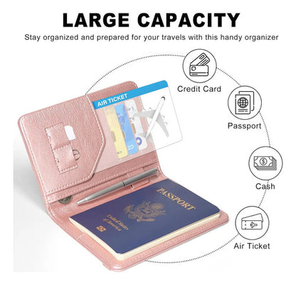 Acdream Rfid Blocking Passport Holder Travel Wallet, Rose... Dorado Oscuro