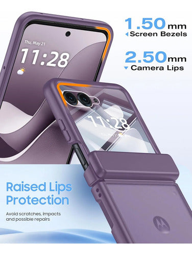 Funda Motorola Razr Ultra 2025, Protector Pantalla Violeta