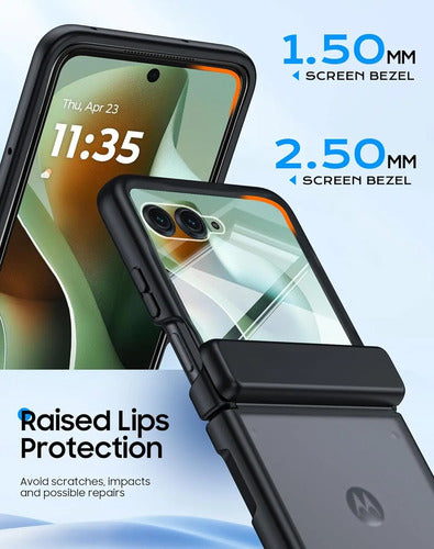 Funda Motorola Razr Ultra 2025, Protector Pantalla Negro