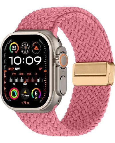 Banda Elástica Trenzada Para Apple Watch Rosa Oscuro