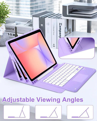Funda Con Teclado Para Samsung Galaxy Tab S10 Lite/s10 Fe/s9 Violeta