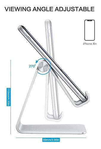 Soporte Omoton Ajustable Para Celular O Tablet. Plateado