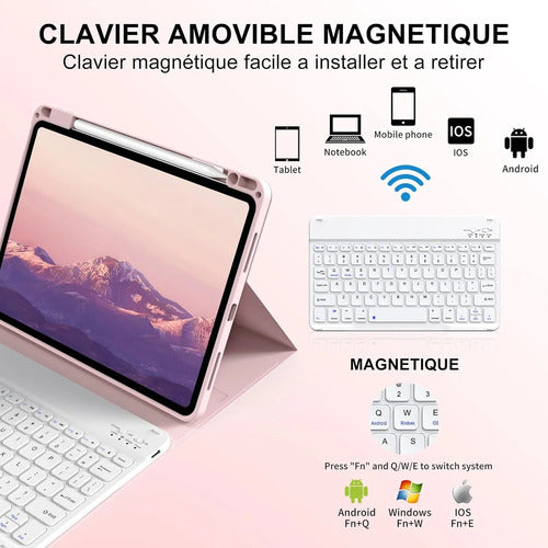 Funda Con Teclado Para iPad Air Gen 11 Rosa