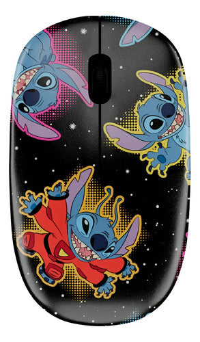Mouse Inalámbrico Disney Lilo Y Stitch Ergonómico Azul