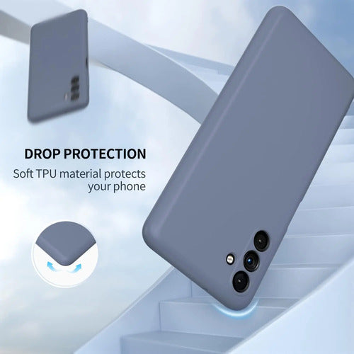 Funda Para Galaxy A13 5g, Silicona Líquida, Delgada, Suave Gris Oscuro