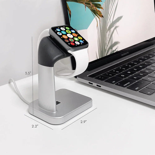 Soporte Cargado Para Apple Watch Series Ultra/9/8/7/6/5/4... Plata
