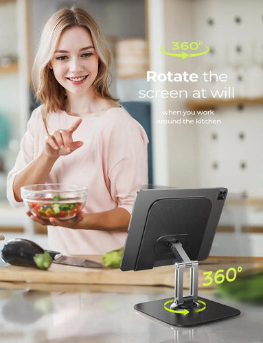 Soporte Ajustable Para iPad Y Tablets 4.7 -12.9  Negro Negro