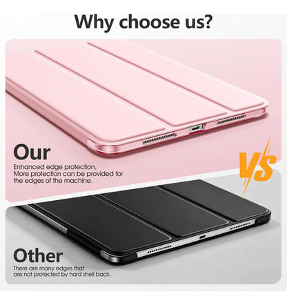 Funda iPad Pro Trasera Translúcida Con Soporte Tríptico Rosa