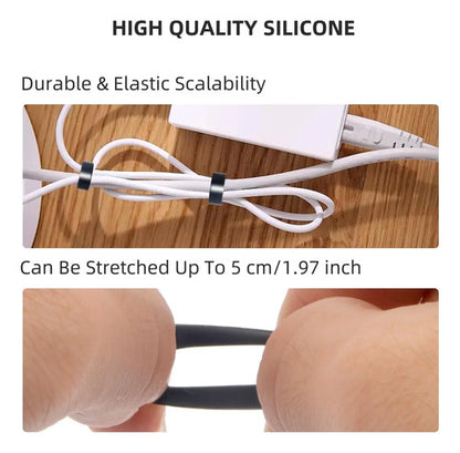 50 Pcs Bandas De Goma De Silicona Para Organizar Cable