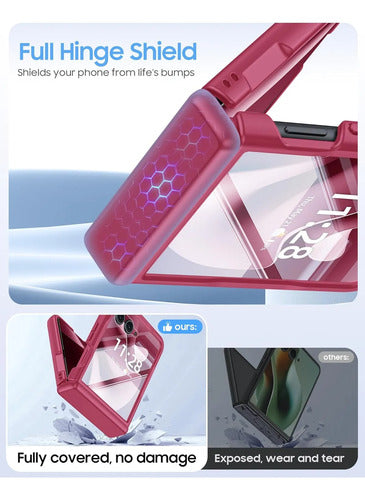 Funda Motorola Razr Ultra 2025, Protector Pantalla Rosa
