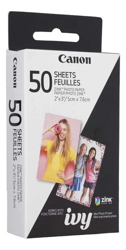 Papel Fotográfico, 2 X 3 (50 Hojas) Canon Zink Blanco