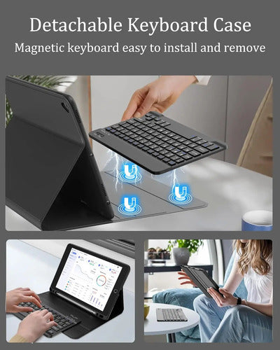 Funda Con Teclado Para iPad 9th Gen 2021 10.2'', Negro