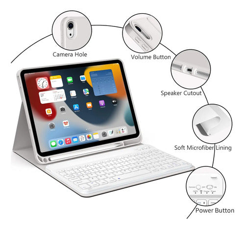 Funda Con Teclado Para iPad 10.9 Y 11  (2025/2022)