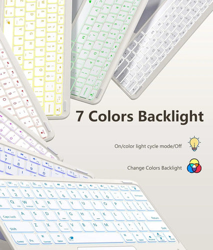Funda Con Teclado Harvopu Para iPad Air & Pro Gris