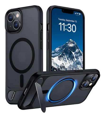 Funda Magnética Para iPhone 14/13 Con Soporte Negro