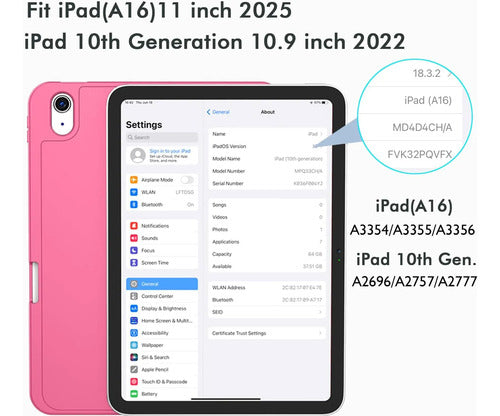 Funda Para iPad A16 Con Soporte Y Porta Lápiz Rosa Chicle