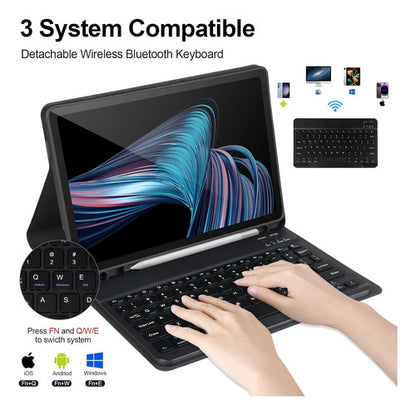 Funda Con Teclado Para Samsung Galaxy Tab A11+/a9+ 11' Negro