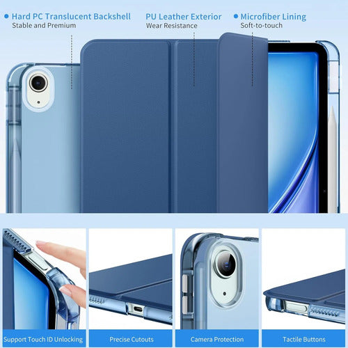 Funda Moko Para iPad Air Con Soporte Para Lápiz Azul Marino
