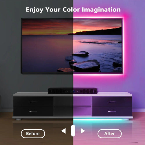 Tiras Flexibles De Luces Led Rgb Sincronizadas Con Música... Color De La Luz