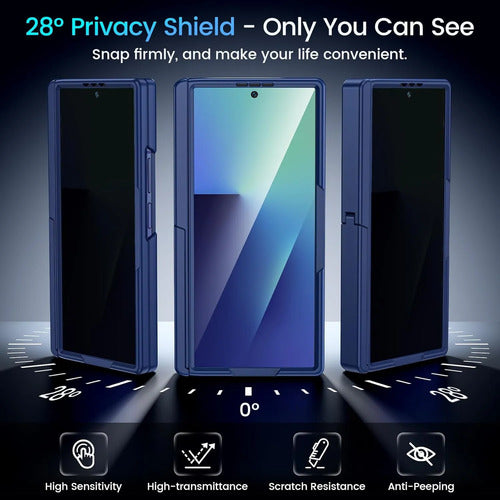 Funda Para Samsung Galaxy Z Fold 7 Con Protector. Azul
