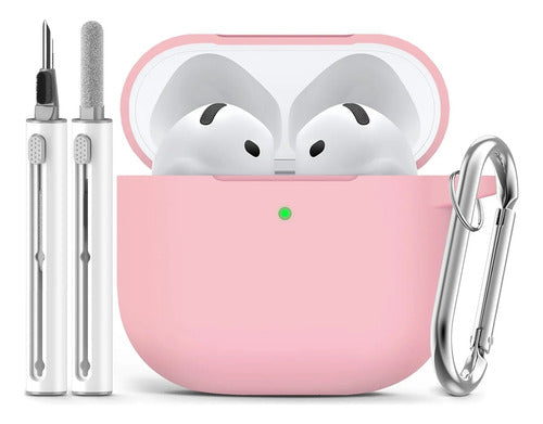 Funda R-fun Para AirPods 4 Con Kit De Limpieza Rosa Claro