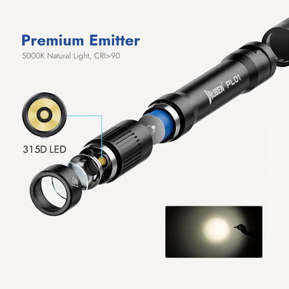 Lintern De Bolsillo Recargable Wuben Pl01, 650 Lúmenes Negro