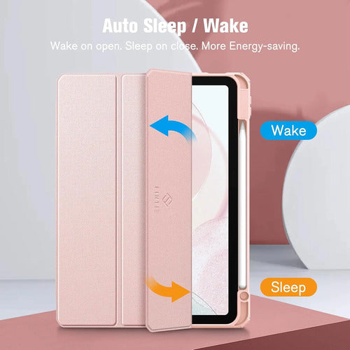 Funda Hybrid Slim Para iPad Air 11' M3/m2, 5ta/4ta. Rosa