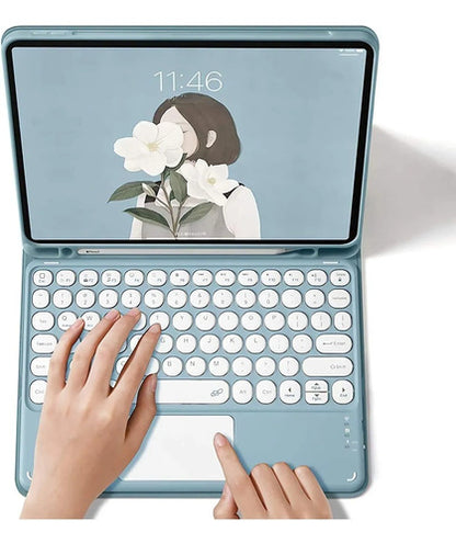 Funda Con Teclado Para Galaxy Tab S10+/s9+/s9fe+/s8+/s7+/... Rosa