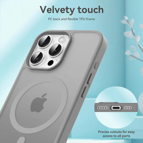 Funda Magnética Para iPhone 16 Pro Gris