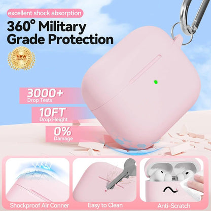 Estuche De Silicona Suave Para AirPods Pro 3 2025 Rosa Claro