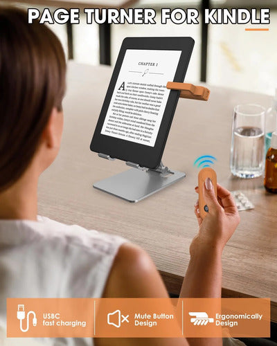 Girador De Páginas Con Control Remoto Para Kindle Paperwhite Naranja