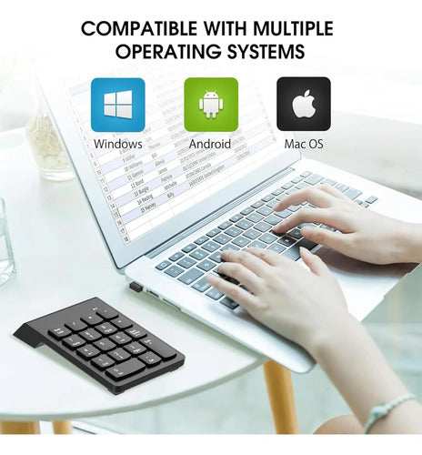 Teclado Numerico Inalambrico Para Laptop Negro Español