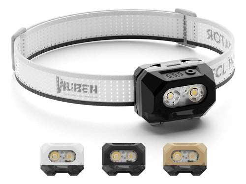 Lámpara De Cabeza Recargable Wuben H4 Led, 800 Lúmenes Blanco Negro