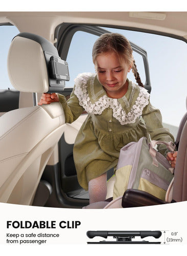 Porta-tablet Rotativo De 360° Para Reposacabezas De Auto Negro