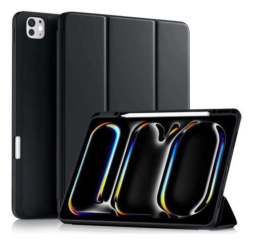 Funda Akkerds Para iPad Pro 13' Con Soporte Para Lápiz Negro