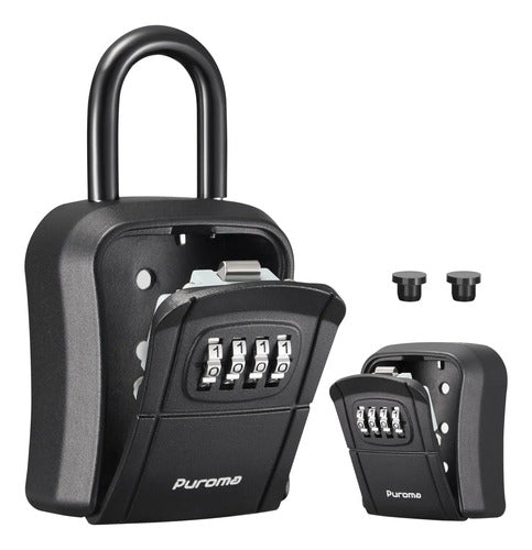 Caja De Seguridad Portátil Para Llaves Puroma C/ Combinacion Negro Puro