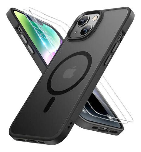 Funda Magnética Miracase Para iPhone 14 6.1 Pulgadas, Negra Negro