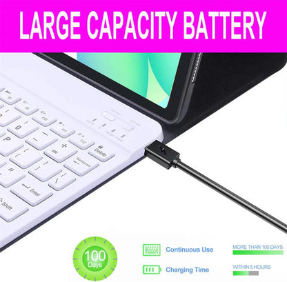 Funda Con Teclado Para Samsung Galaxy Tab S10 Fe (10,9 PuLG) Rosa