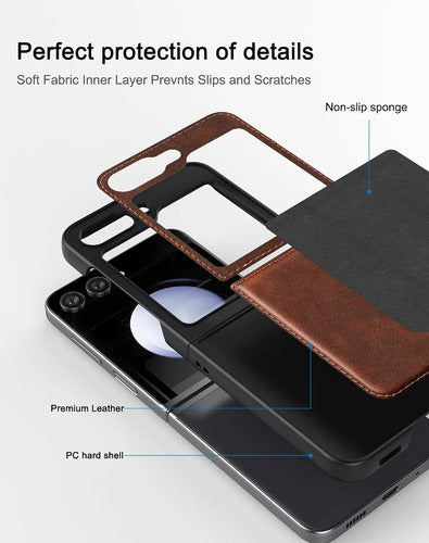 Funda Para Samsung Galaxy Z Flip 5 5g (2023) Marrón