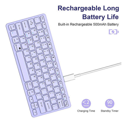 Teclado Bluetooth Taiyang Para iPad Y Dispositivos Bluetooth Morado Claro