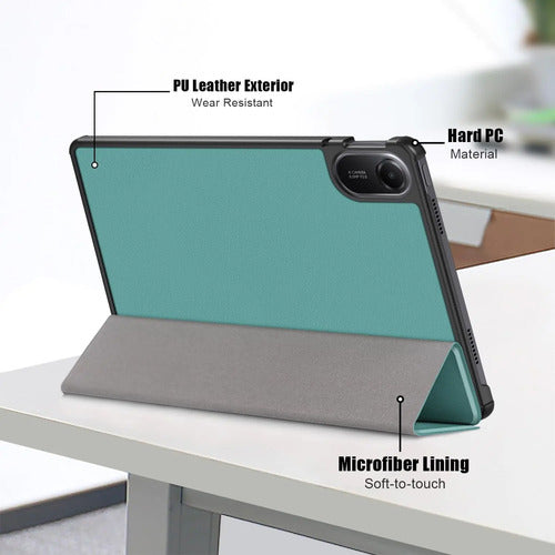 Funda Plegable Ultra-delgada De Cuero Pu Para Xiaomi Redmi Verde