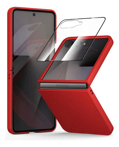 Funda Samsung Galaxy Z Flip 7, Protect De Pantalla Integrado Rojo