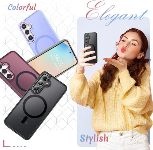 Funda Magnética Mate Para Samsung Galaxy S25+ Plus Negro